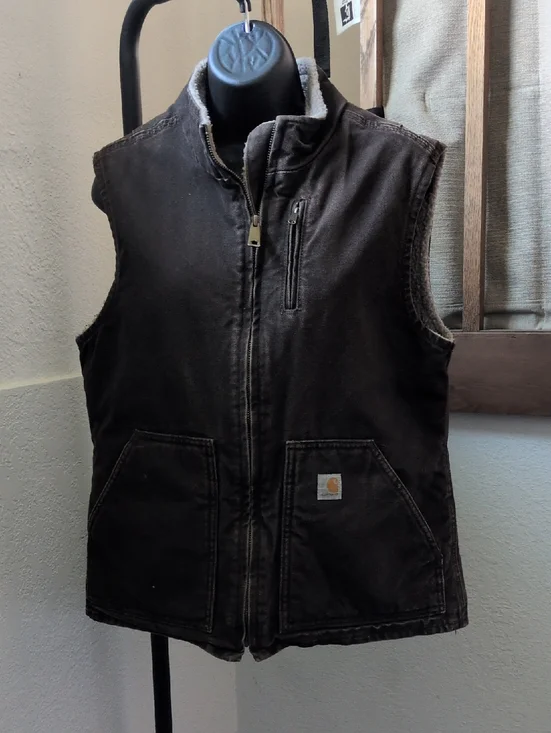 ✨ Women's Vintage Dark Brown Carhartt Vest Size Medium - Picture 2 of 9